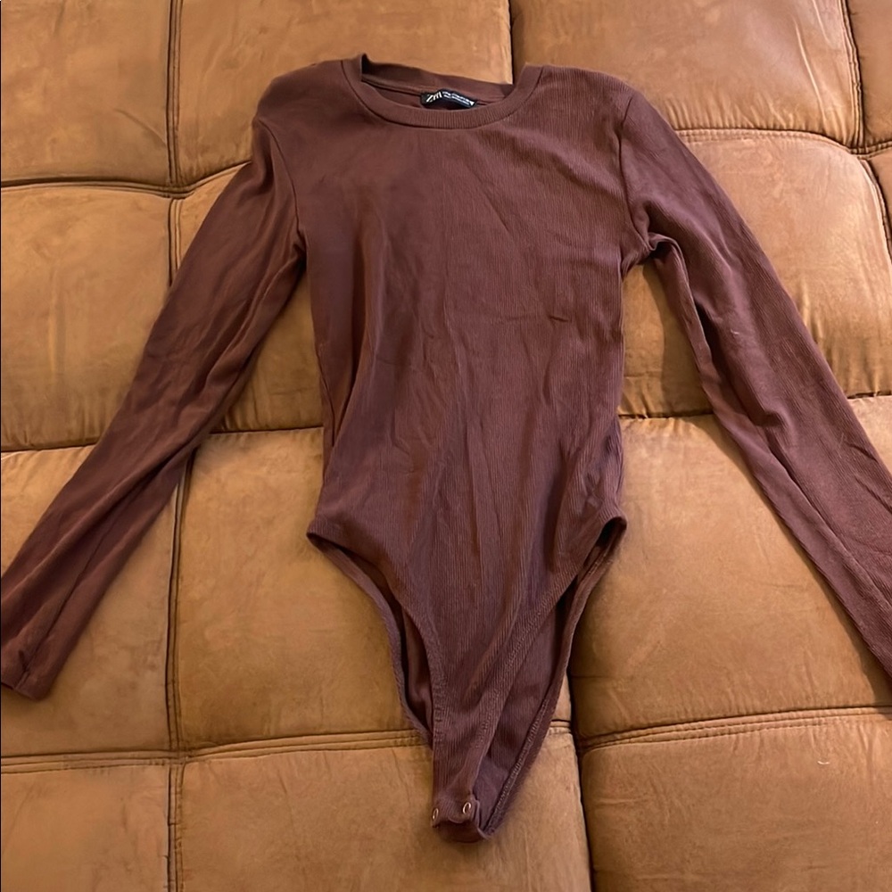 Brown Long Sleeve Zara Bodysuit